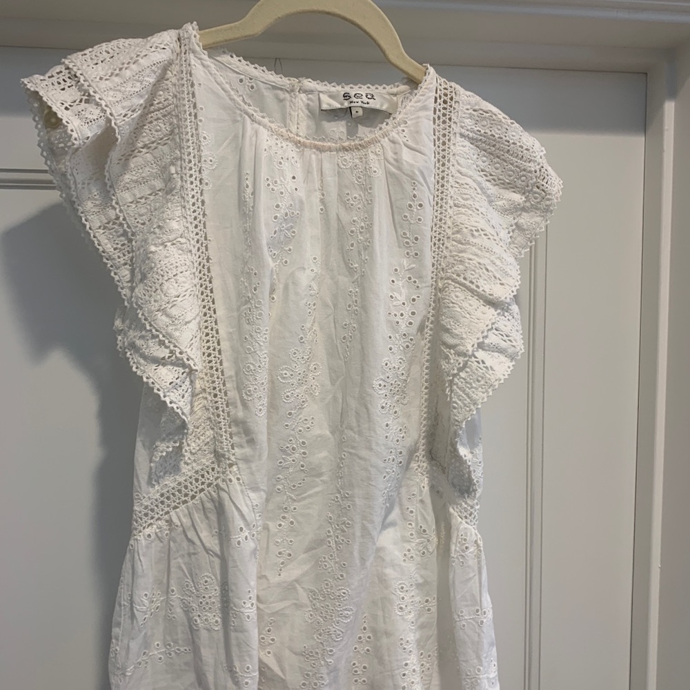SEA NY white lace top